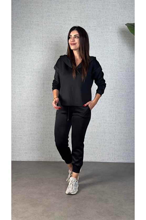 EQURİ Kadın Uzun Kollu Kapüşonlu Ikili Takım