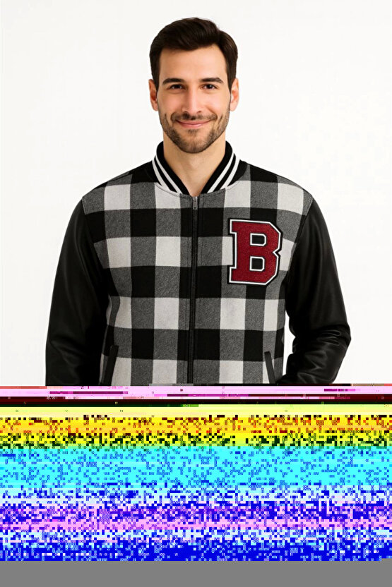 eyesof Kolları Suni Deri Içi Astarlı Oduncu Kolej Içi Ceket - Gri