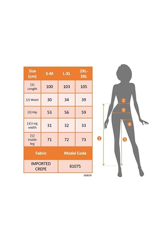Kadın Beli Lastikli Düğmeli Ithal Krep Pantolon