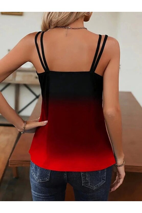 Kadın Askılı Yuvarlak Yaka Süprem Bluz