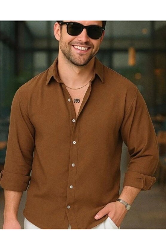 Erkek Uzun Kollu Regular Sofya Keten Gömlek