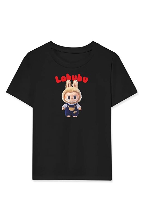 Kız Labubu Çocuk Baskılı T-Shirt - Beyaz