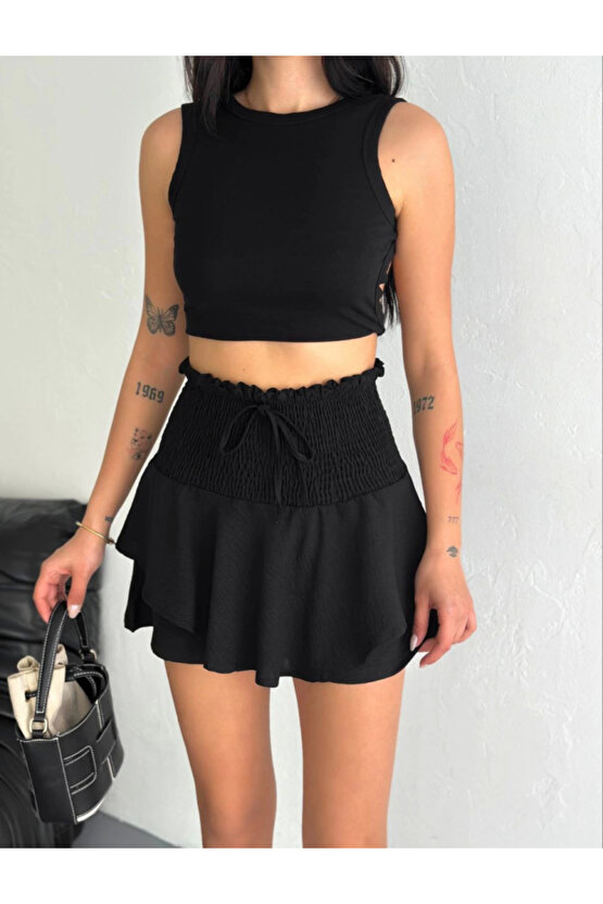 eyesof Ayrobin Şortlu Etek - Siyah