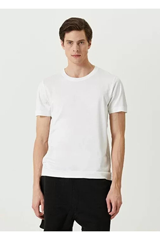 eyesof Unisex Basic Bisiklet Yaka Regular T-Shirt - Beyaz