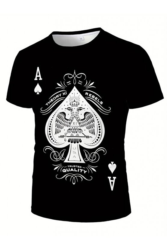 EQURİ Erkekkısa Kollu Yuvarlak Yaka Desenli Viskon T-shirt