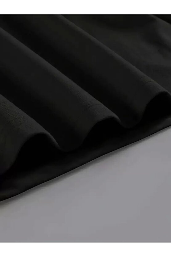 Brooklyn Harf Baskılı Düşük Omuzlu T-shirt, Rahat Kısa Kollu Bol T-shirt, Kadın Giyim - Siyah