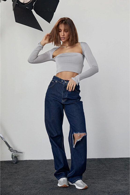 eyesof Kara Yaka Uzun Kollu Crop - Taş