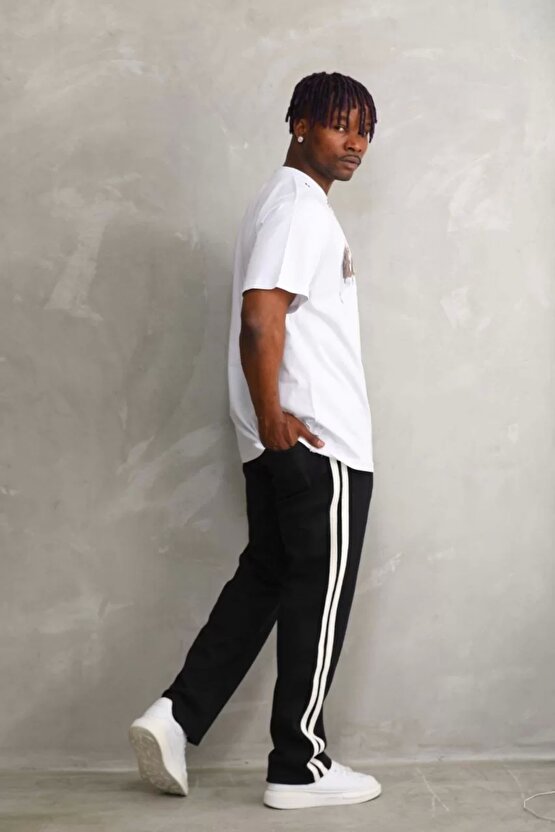 Unisex Oversize Kolye Dahil T-Shirt - Beyaz