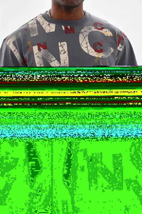 eyesof Unisex Baskılı Oversize T-Shirt - Füme