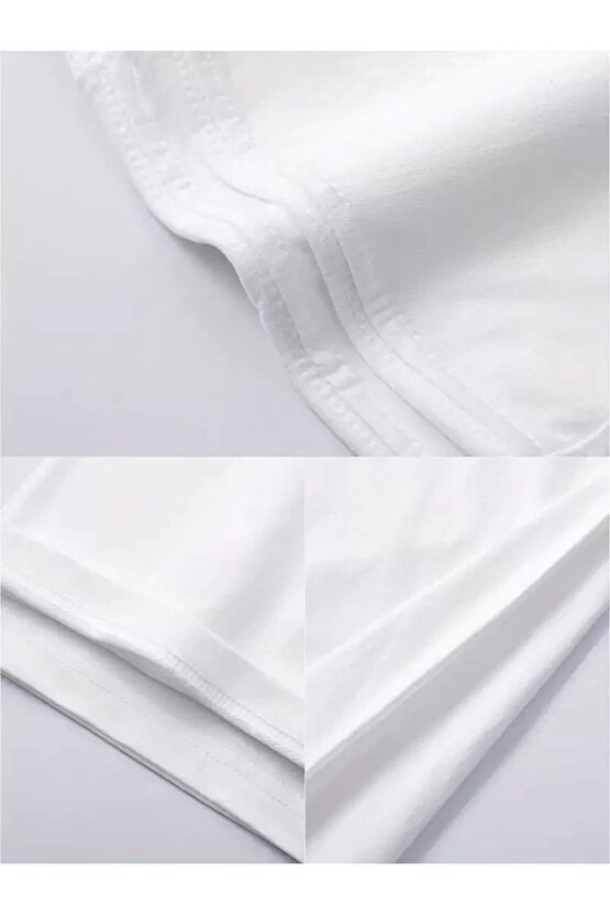 201 Penye Compack Bisiklet Yaka Kore tarzı sevimli ayı baskı Kısa Kol Erkek t-shirt - Beyaz