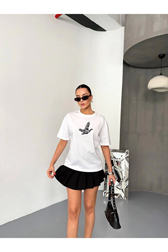 eyesof Kısa Kol Baskılı T-shirt - Beyaz