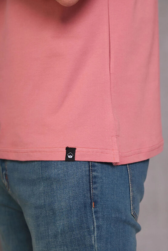 Erkek Slim Fit Pamuklu Yumuşak Doku Nefes Alan Kumaş Yakalı Tişört