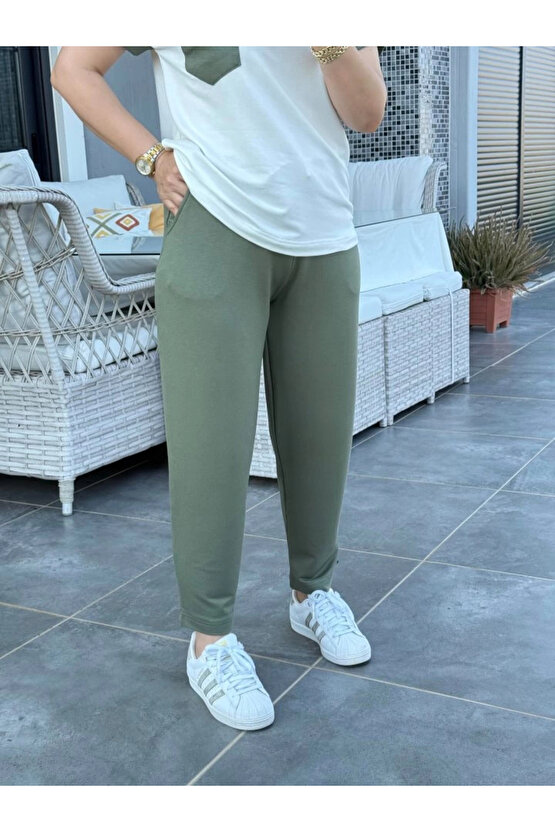 Kadın Kristal Kumaş Garnili Cep Detaylı Ikili Takım