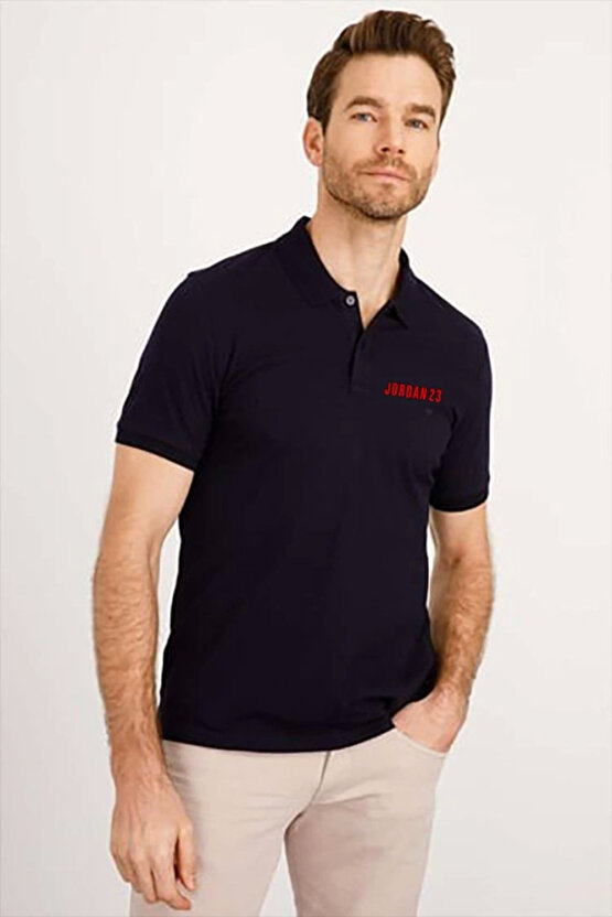 eyesof Yakası Düğmeli Yakalı Pike Baskılı T-Shirt - Beyaz