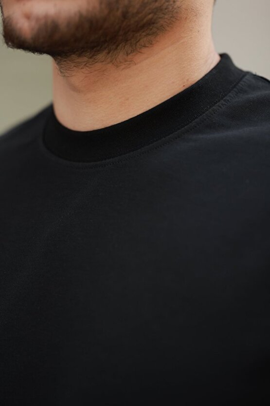 eyesof Erkek Basic Oversize Double Face Kumaş Kısa Kollu Tshirt