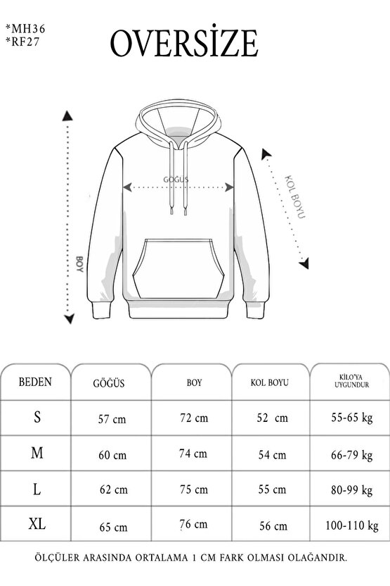 Unisex Double Oversize Kapşonlu Basic SweatShirt - Sarı