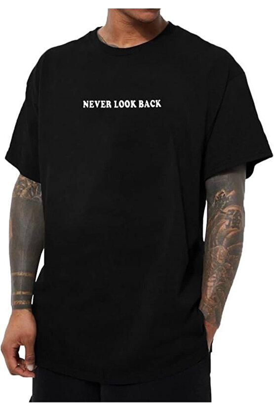 eyesof Erkek Bisiklet Yaka Kısa Kol Baskılı T-shirt - Siyah