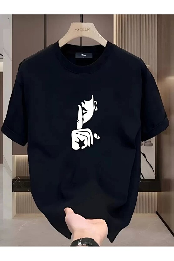 Rahat Bisiklet Yaka Tişört, Yaratıcı Karikatür Baskı - Yumuşak Polyester, Her Mevsim Giyilebilir- Si