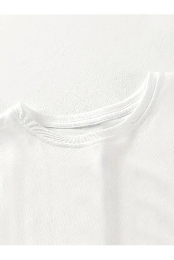 [Günlük T-Shirt] Hafif Kadın Günlük T-Shirt | Bol Kesim, Kısa Kollu, Yuvarlak Yaka, Eğlenceli Karika