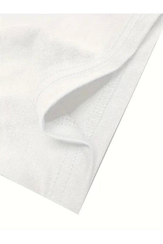 No Risk No Story Baskılı Oversize Bisiklet Yaka T-shirt - Beyaz