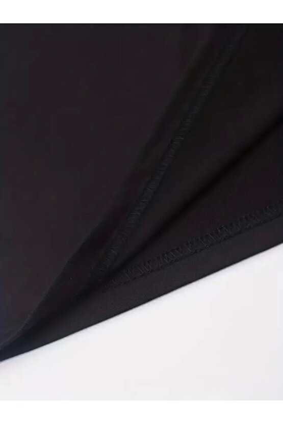 erkekler için Ön Arka Baskılı PERFECTLY günlük Kısa Kol tişört - Siyah