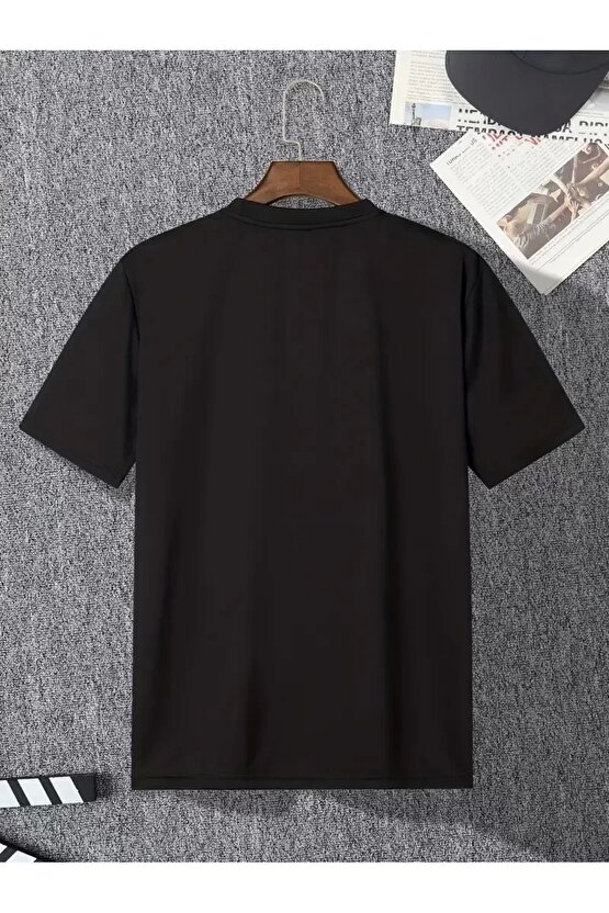 201 Penye Compack I TRIED TO WARN YOU. Baskılı Oversize Bisiklet Yaka T-shirt - Siyah