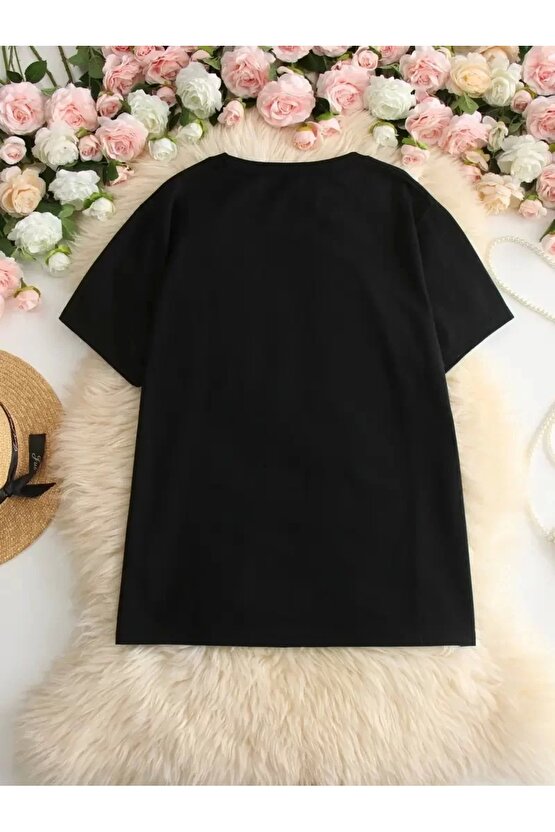 Hi, I dont care. Thanks. (Merhaba, önemli değil. Teşekkürler.) Baskılı Oversize Bisiklet Yaka T-shi