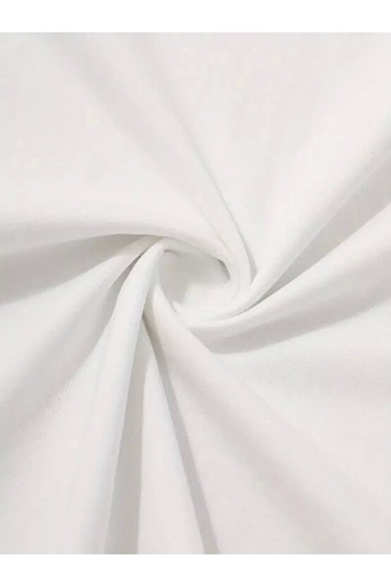 201 Penye Compack Uçak Baskılı Oversize Bisiklet Yaka Kısa Kol T-shirt - Beyaz