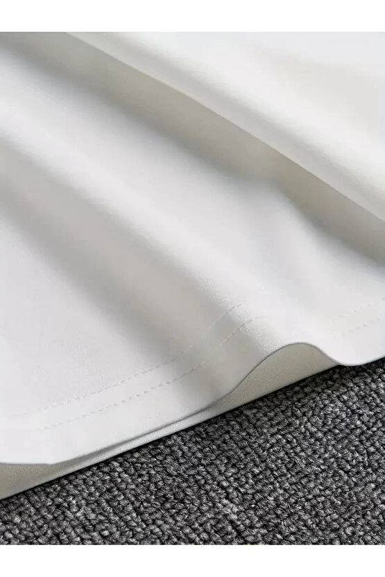 Sporda Günlük Hayata Giyilebilir GYM Baskılı Oversize Bisiklet Yaka Erkek T-shirt - Beyaz