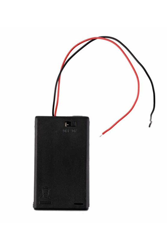 İkili 2’li Kapaklı Anahtarlı Aa Pil Kutusu  Kablolu Aa Pil Yuvası  Kalem Pil Tutucu