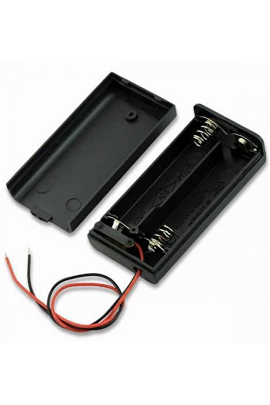 İkili 2’li Kapaklı Anahtarlı Aa Pil Kutusu  Kablolu Aa Pil Yuvası  Kalem Pil Tutucu