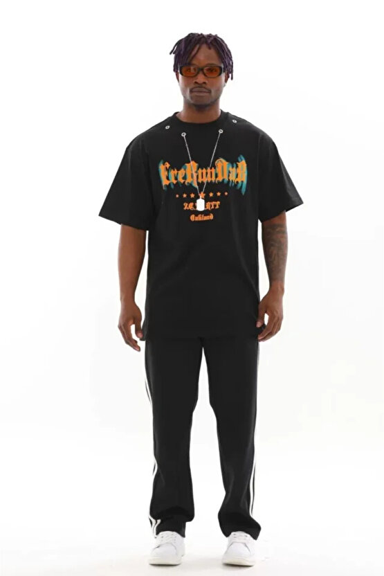 eyesof Unisex Oversize Kolye Dahil T-Shirt - Siyah