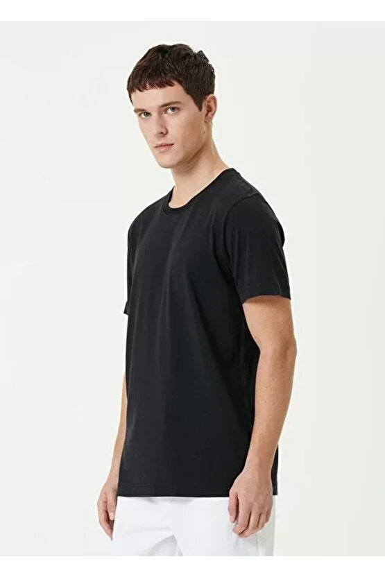 eyesof Unisex Basic Bisiklet Yaka Regular T-Shirt - Siyah