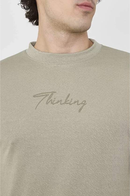 eyesof Unisex Bisiklet Yaka Slim Fit T-Shirt- Açık Yeşil