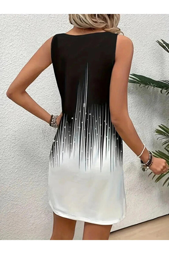 Kadın Askılı Yuvarlak Yakalı Süprem Elbise