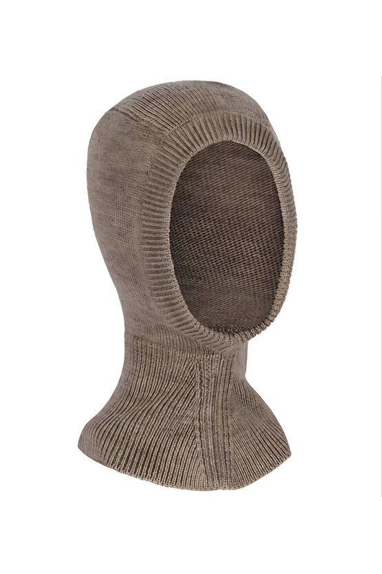 Velmora Kışlık Tam Kalıp Boğazlı Dokuma Triko Bere - Vizon -VLMR