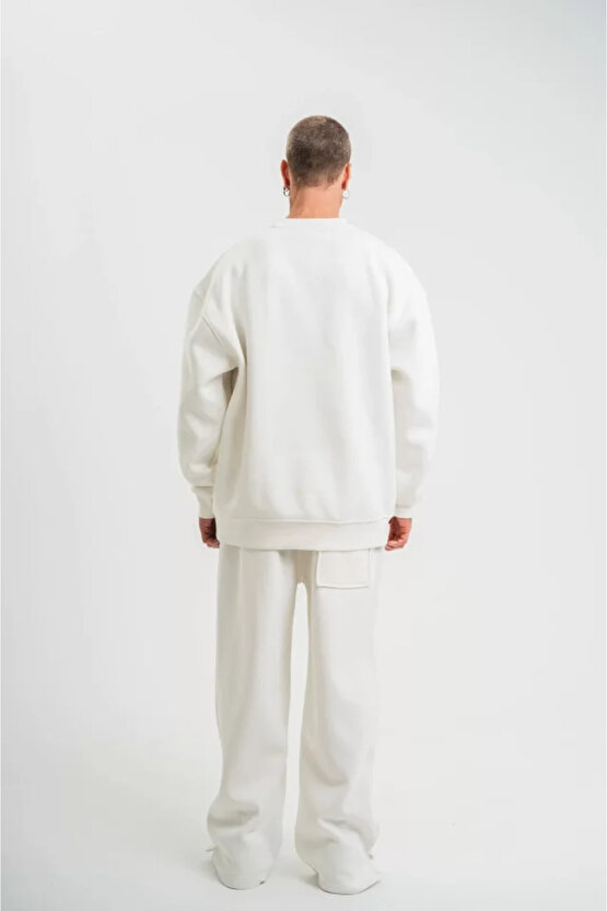 eyesof Uzun Kol Bisiklet Yaka Basic SweatShirt - Beyaz