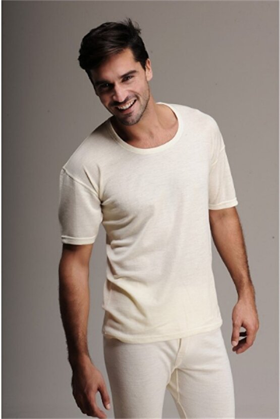 % 100 Merinos % 100 Naturel () 2li Paket Alt Ve Kısa Kol Üst