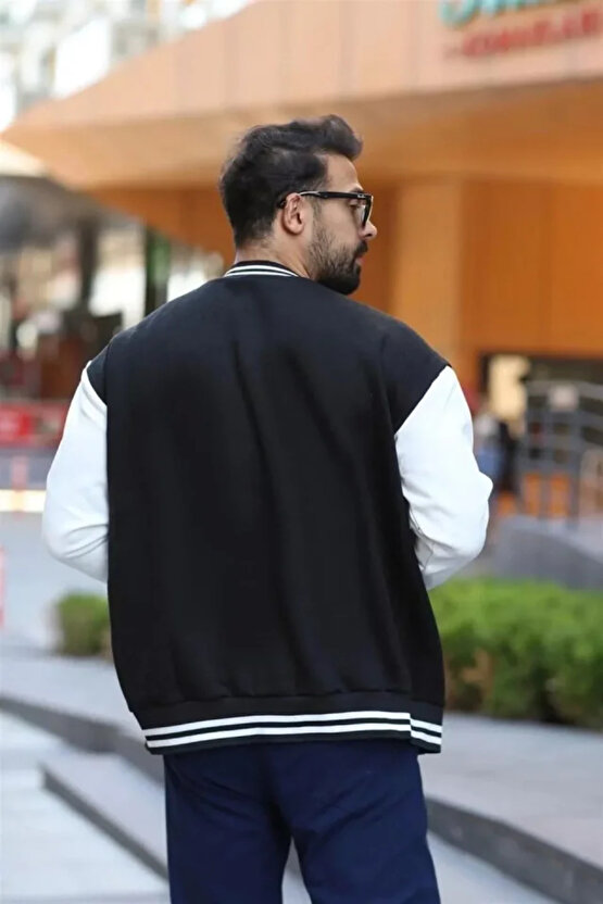 eyesof Erkek Oversize Kolej Ceket - Siyah