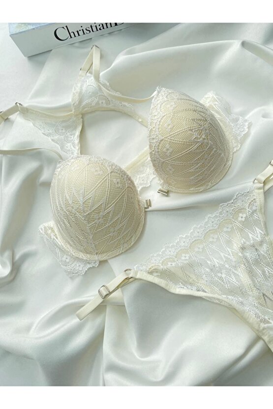 DİLBER MODEL PUSH-UP BALENLİ DANTELLİ SEKSİ GÜNLÜK KADIN  SÜTYEN TAKIM