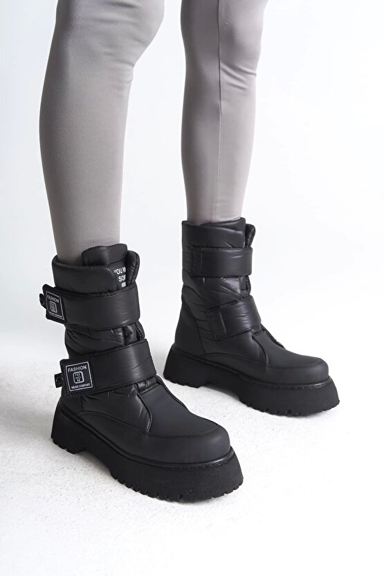 ELISA Cırt Cırtlı Paraşüt KumaşKadın Bot CST - Siyah