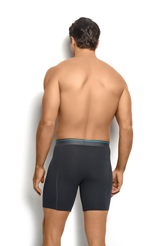 Erkek 3lü Pamuklu Likralı Rahat Uzun Boxer