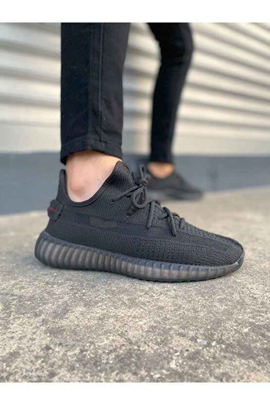 JY305 Pulse Bağcıklı Triko Kumaş Erkek Günlük Spor Ayakkabı TST - Siyah