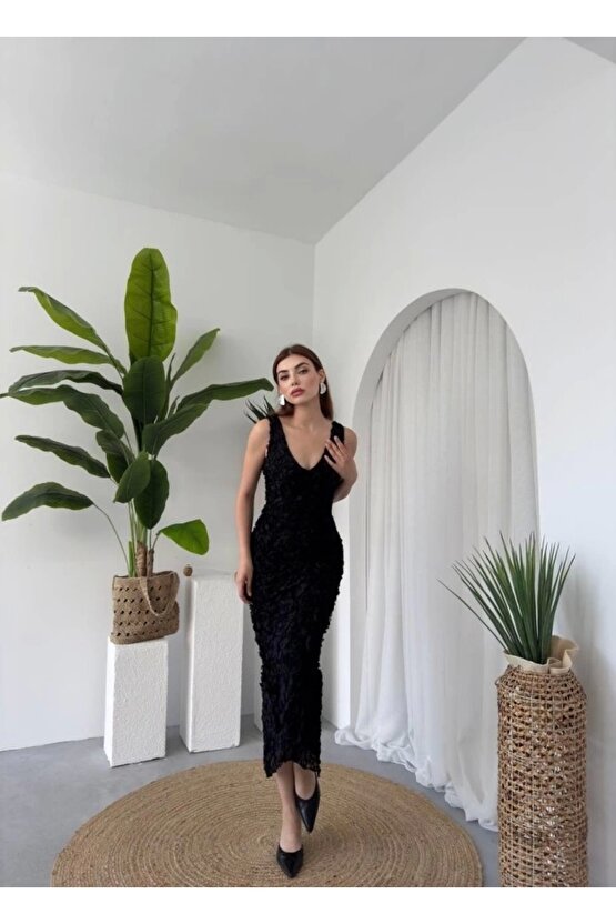 Kren Gül Detaylı Elbise