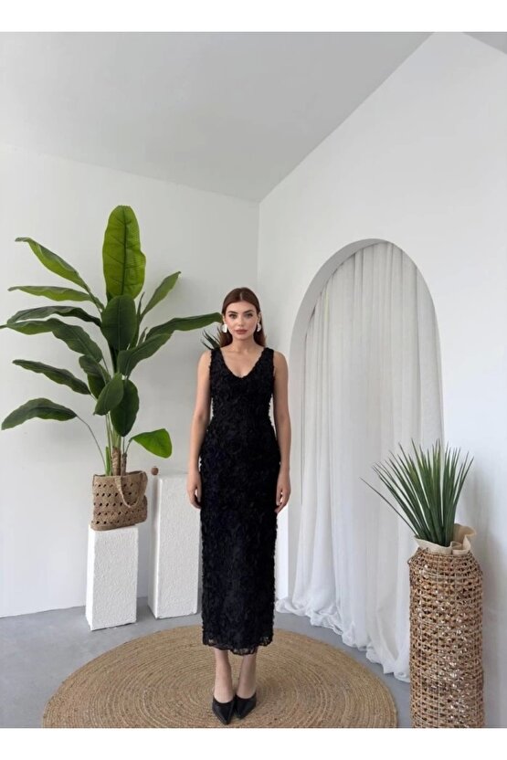 Kren Gül Detaylı Elbise