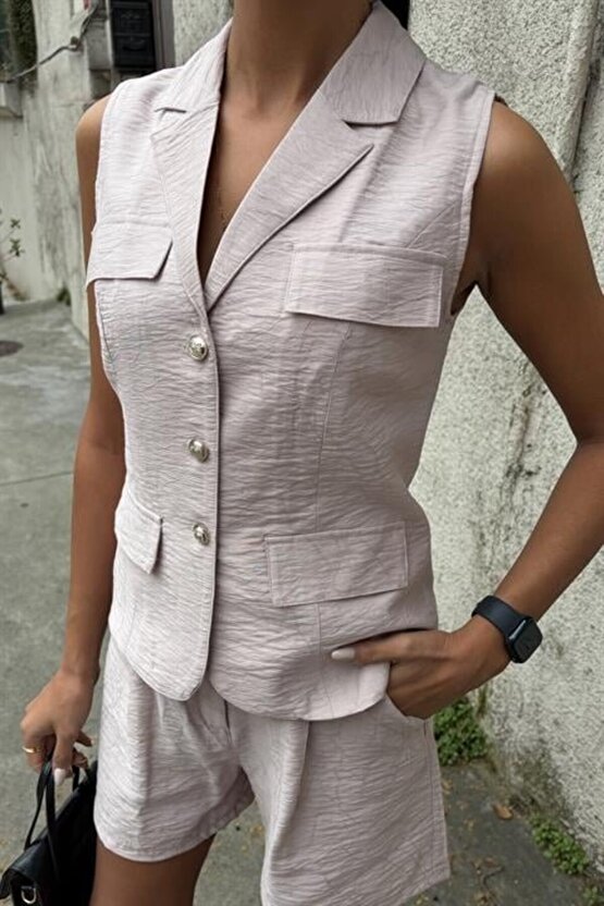 gl00my Yazın Şıklığına Adım Atın - Yelek Şort Takım -17