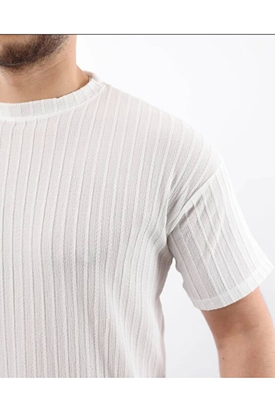 Erkek Kısa Kollu örgü Kumaş Bisiklet Yaka T-shirt