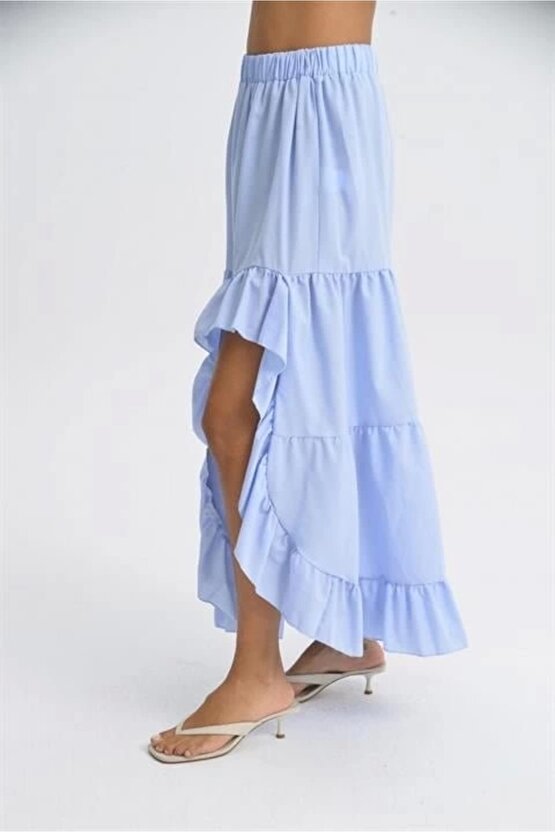 Audrey Fıfrlı Yırtmaç Detay Etek 4037