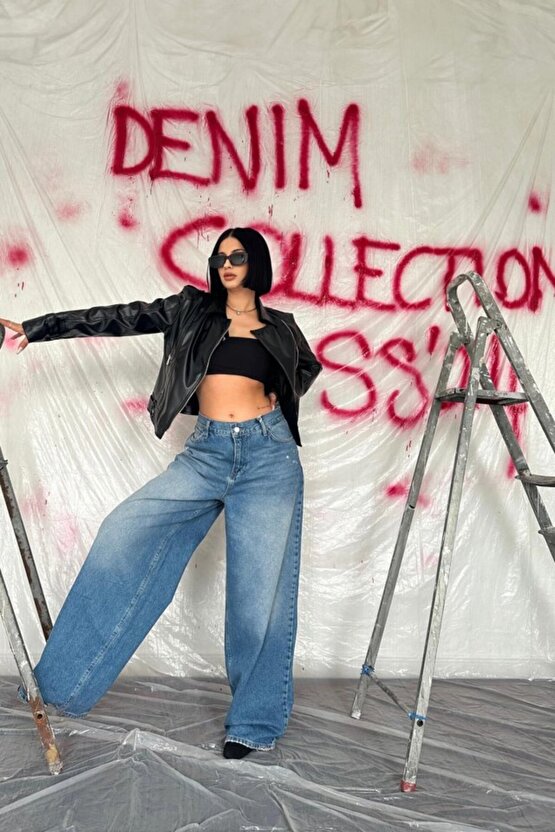 eyesof Mavi Geniş Paça Jeans Pantolon