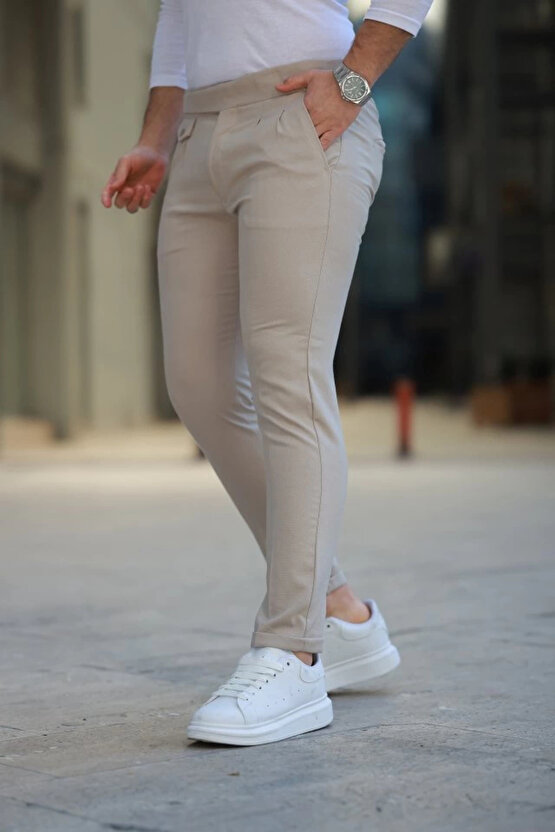 Erkek Bel Toka Detaylı Pileli Pantolon